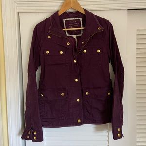 J Crew Relaxed Boyfriend Field Jacket - Size S - Plum